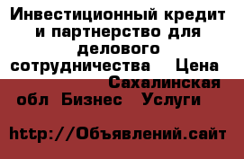 Инвестиционный кредит и партнерство для делового сотрудничества. › Цена ­ 400 000 000 - Сахалинская обл. Бизнес » Услуги   